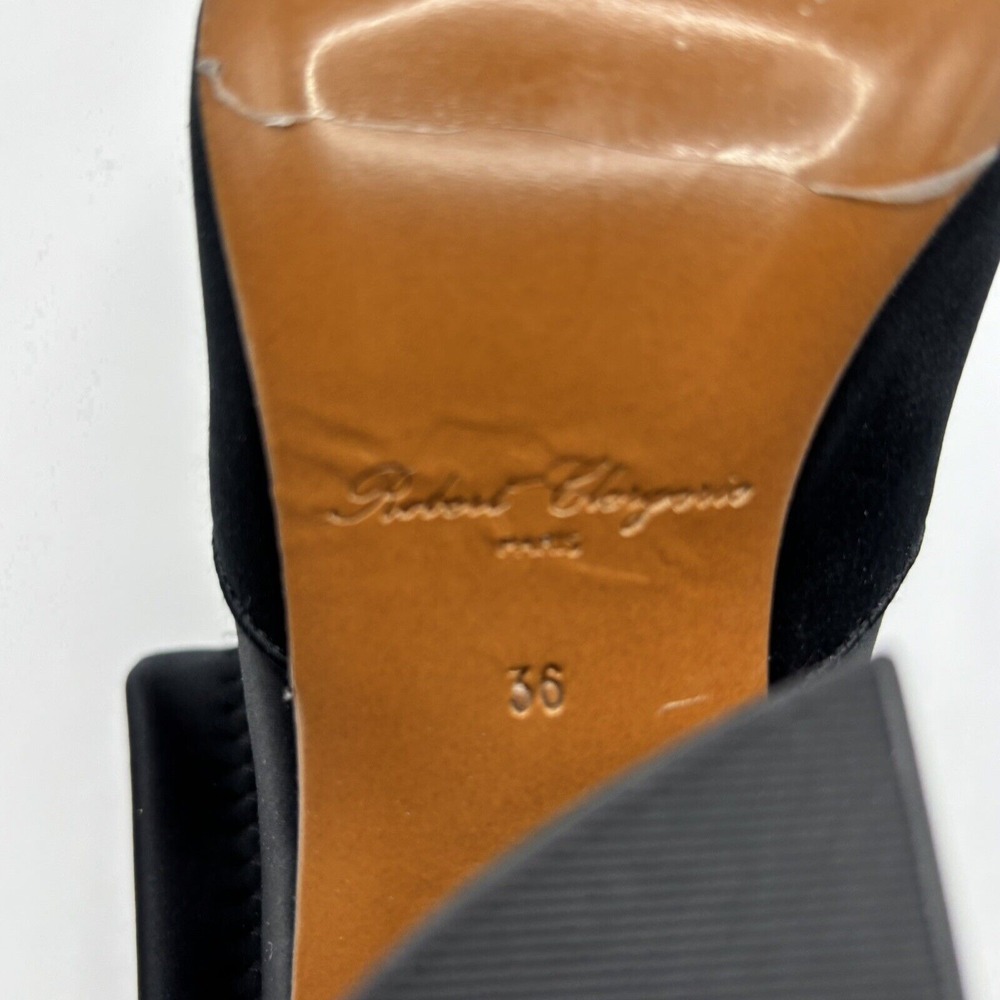 Robert Clergerie Koss Satin Stretch Boots Black Sz EU 36 US 5.5 New - Picture 8 of 9